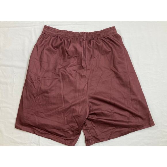Athletic Shorts Men's 2XL Burgundy Pullover Pockets - Picture 2 of 2